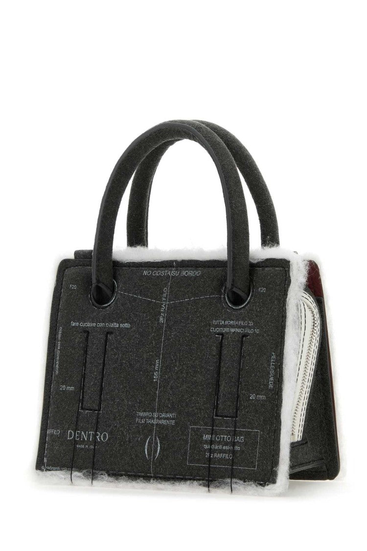 Dentro Grey Leather Mini Otto Handbag