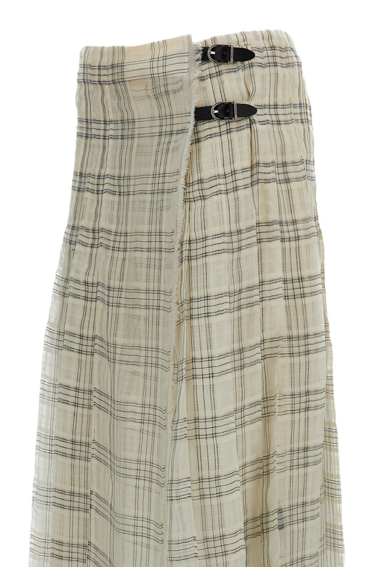 Durazzi Milano Multicolor Midi Checked Kilt Skirt