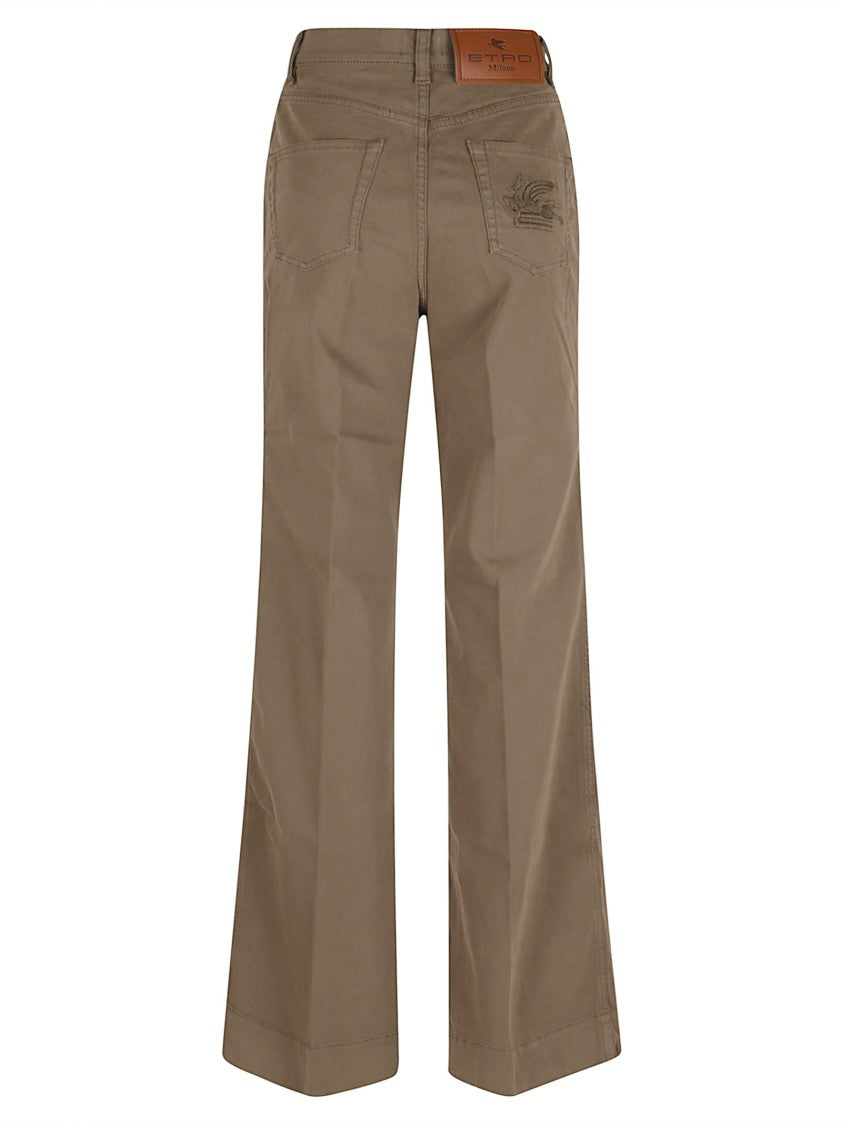 Etro High-Waisted Wide Leg Jeans With Embroidered Detailing