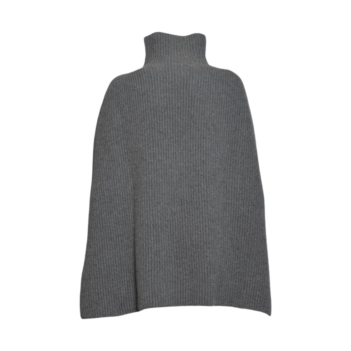 Jil Sander Ribbed Knit Cape-Style Jacket With High Turtleneck Collar