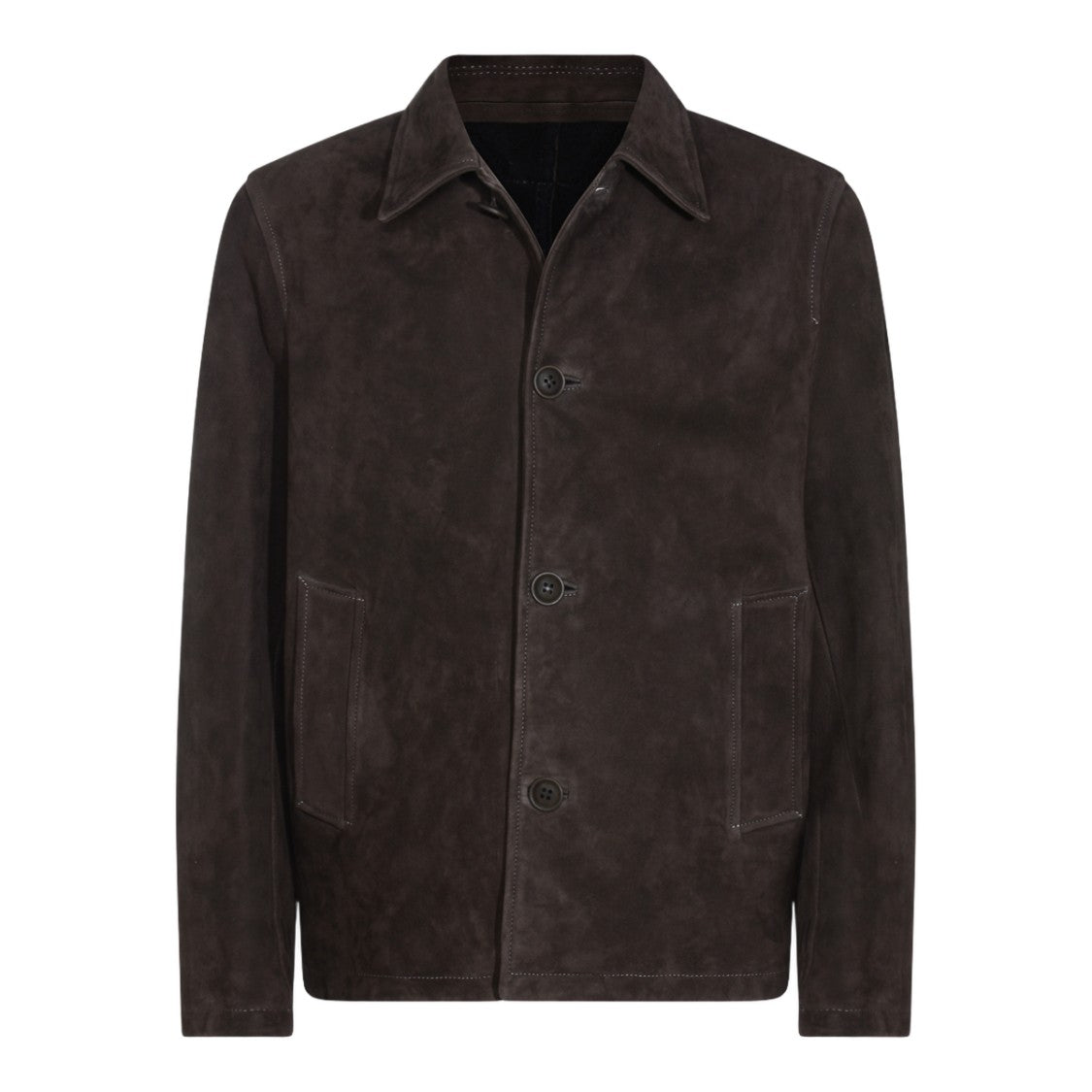 Salvatore Santoro Dark Suede Jacket With Classic Collar And