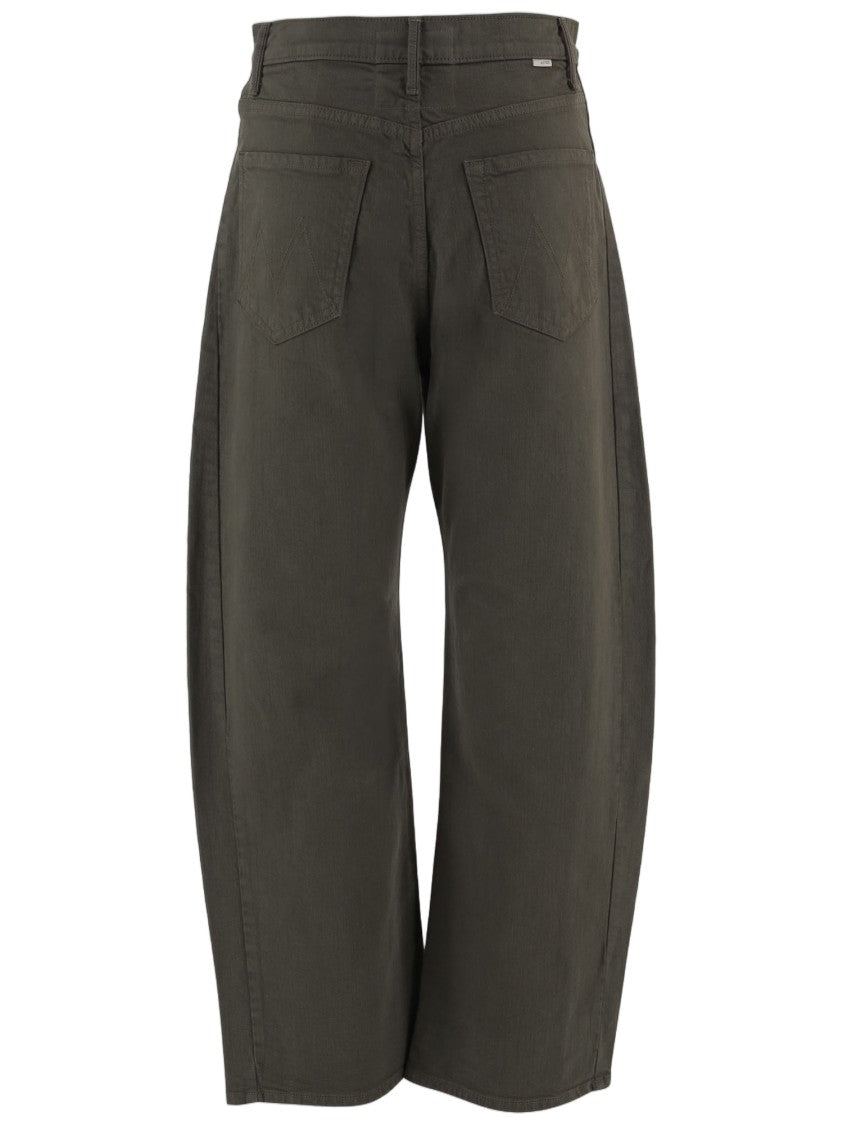 Mother Relaxed Wide-Leg Stretch Cotton Pants With Classic Five-Pocket Design
