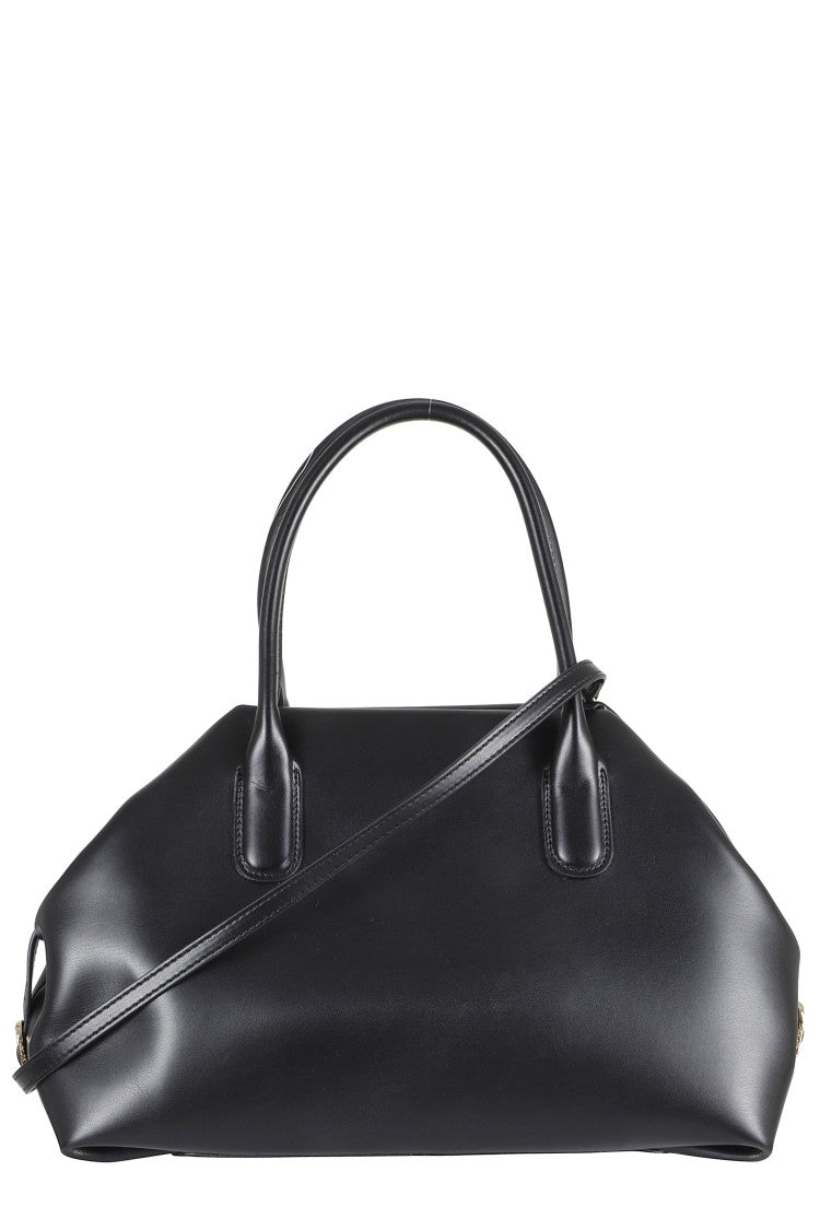 Themoirè Black Tallia Trank Medium Double-Handle Vegan-Leather Tote Bag