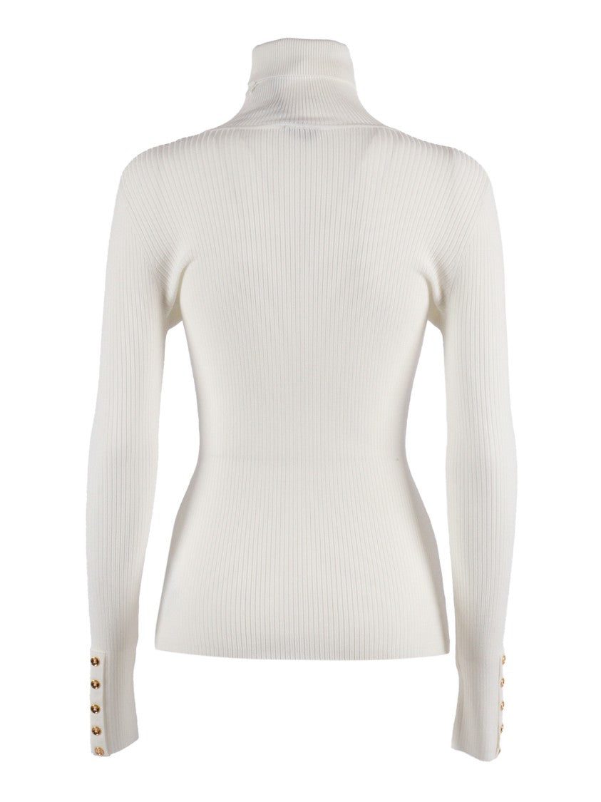 Elisabetta Franchi Lightweight Fitted Long-Sleeve Top With Subtle Sheen