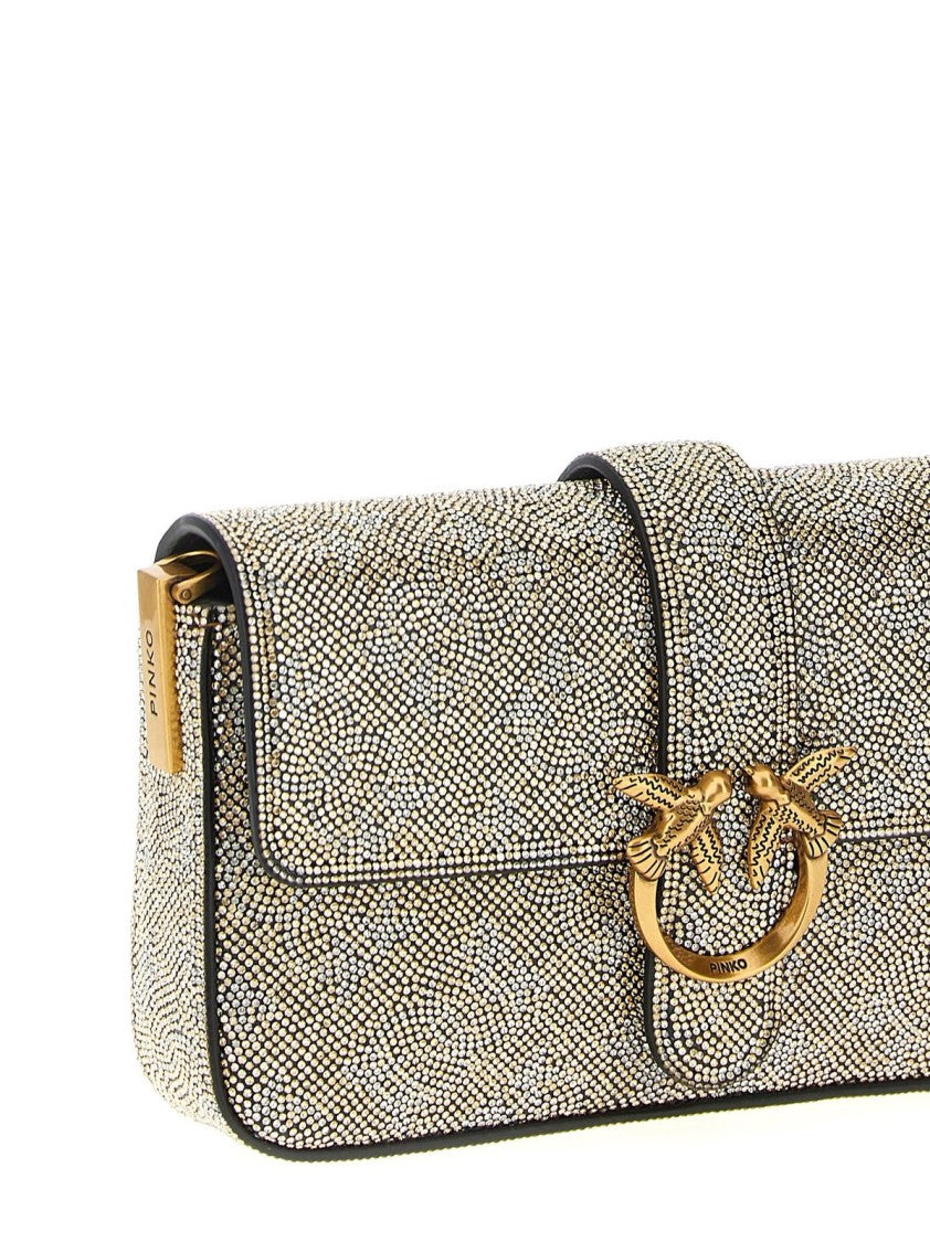 Pinko Mini “Love One Slouchy Baby” Bag – Gold