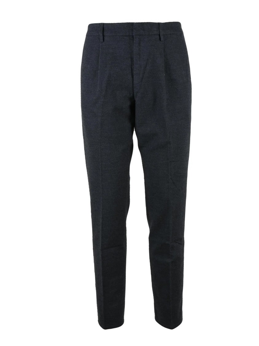 Dondup Blue Ralp Flannel-Texture Cotton-Blend Trousers