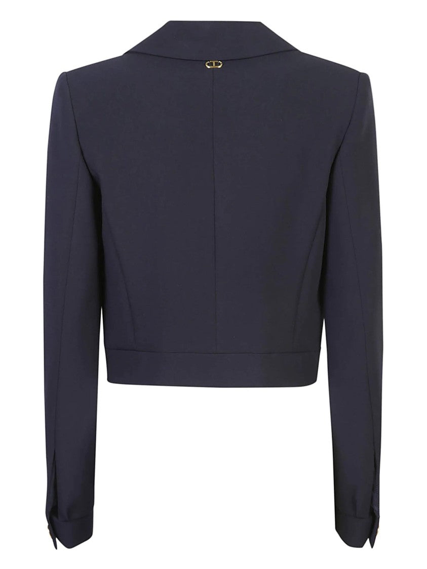 Twin-Set Cady-Texture Cropped Blazers