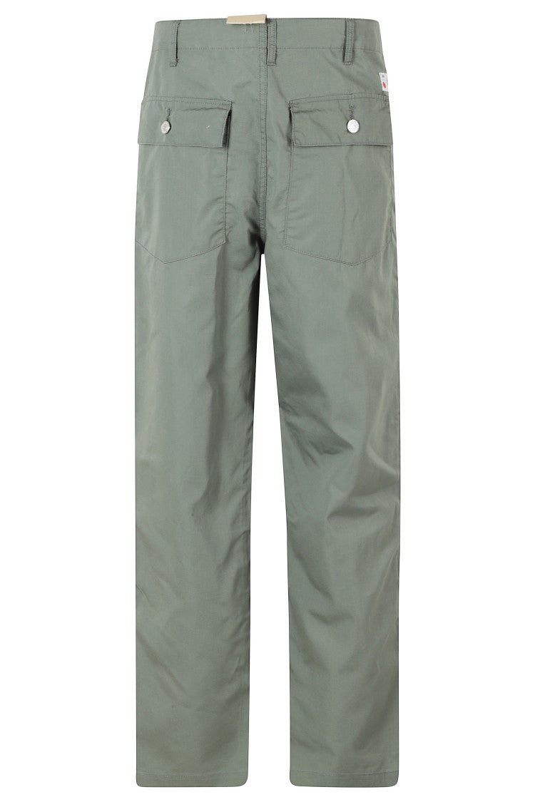 Edwin Olive Baker Front Back Cargo Pockets Cotton-Blend Trousers