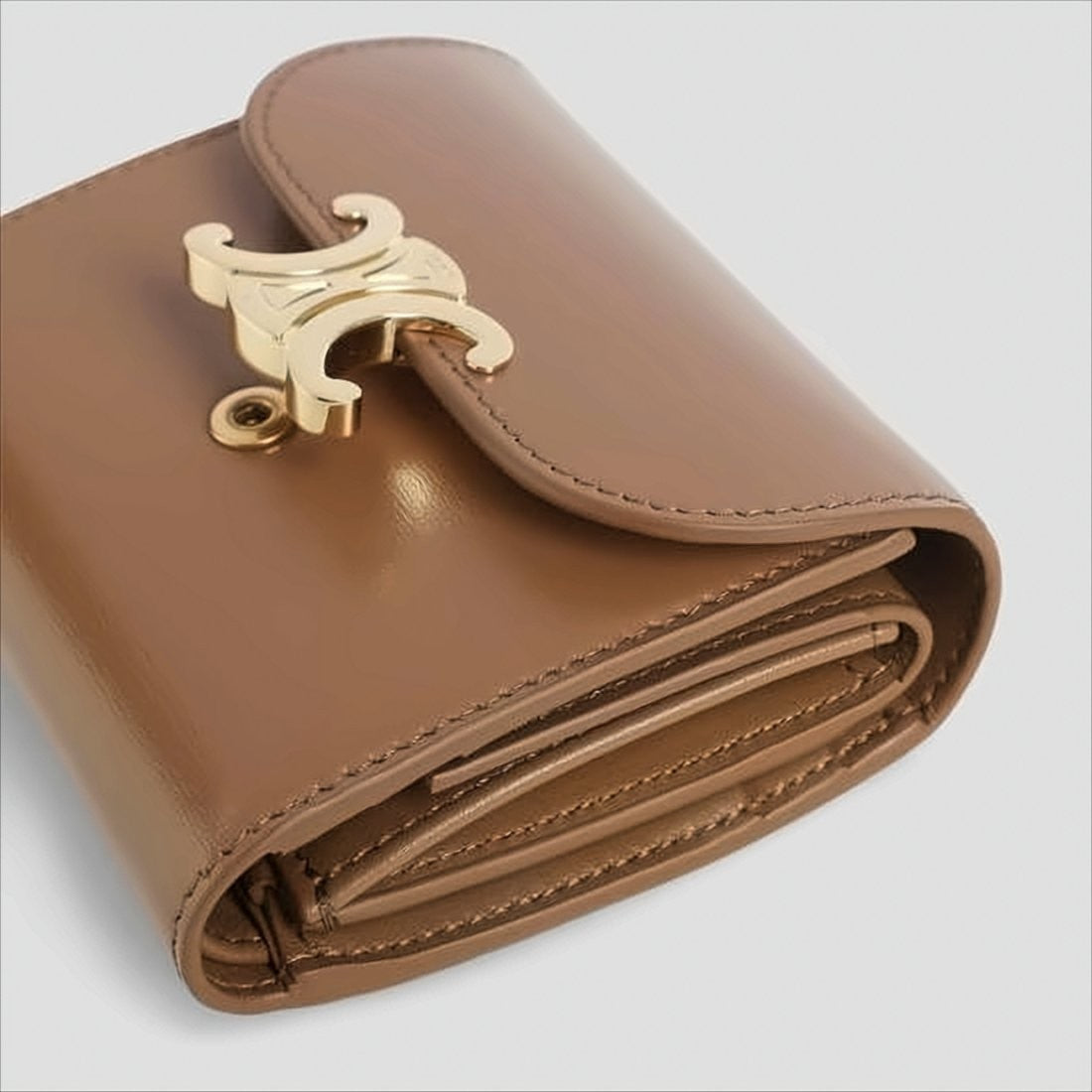 Celine Compact Brown Calf Leather Celine Wallet