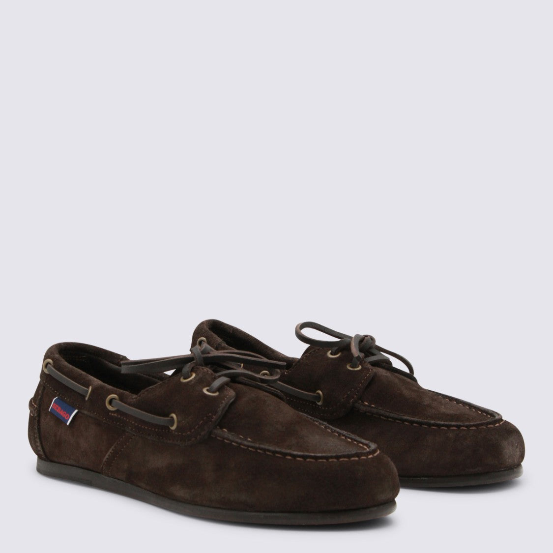 Sebago Moccasin-Style Suede Flats With Decorative Lacing