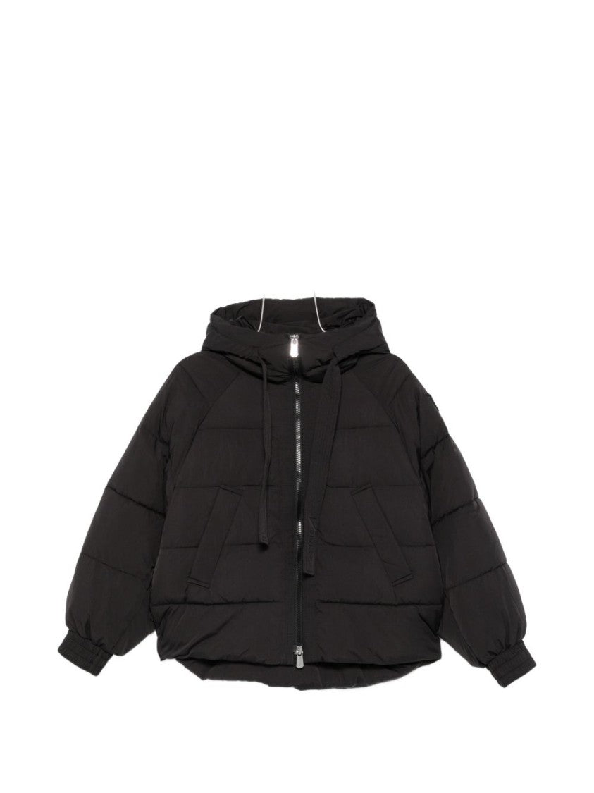 Pinko Black Puffer Quilted Hooded Jacket