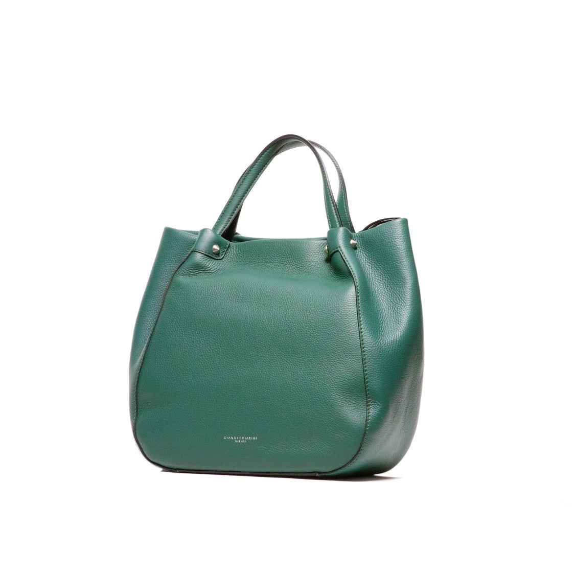 Gianni Chiarini Dark Green Hammered Leather Handbag