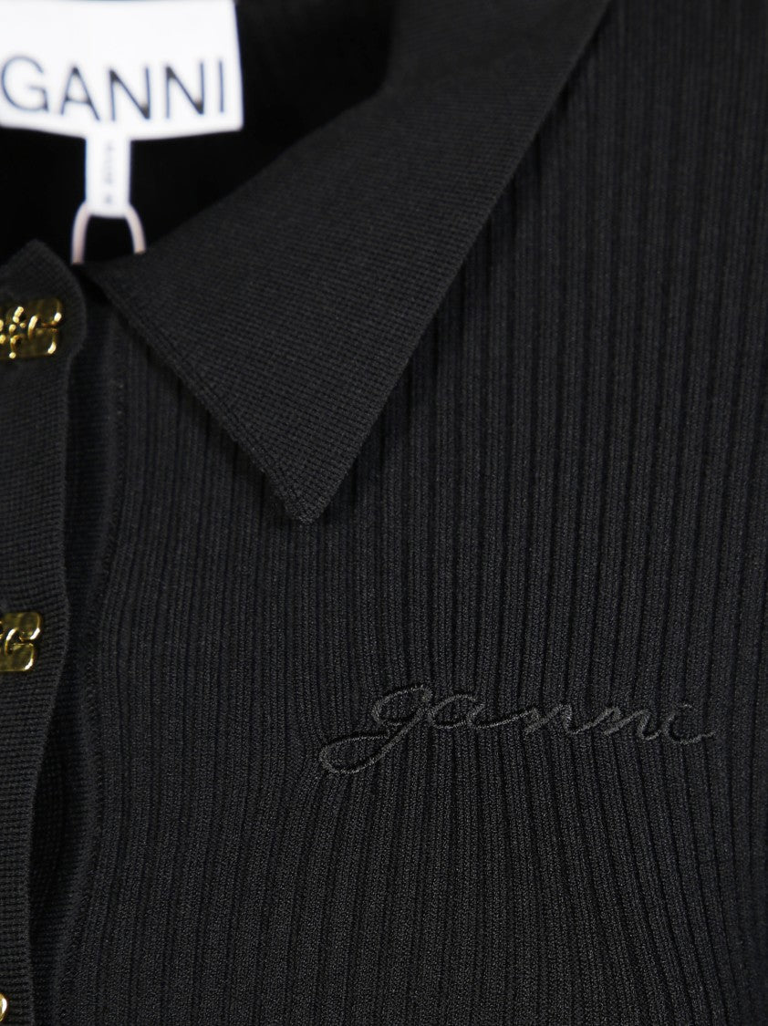 Ganni Melange Rib Knit Mini Dress