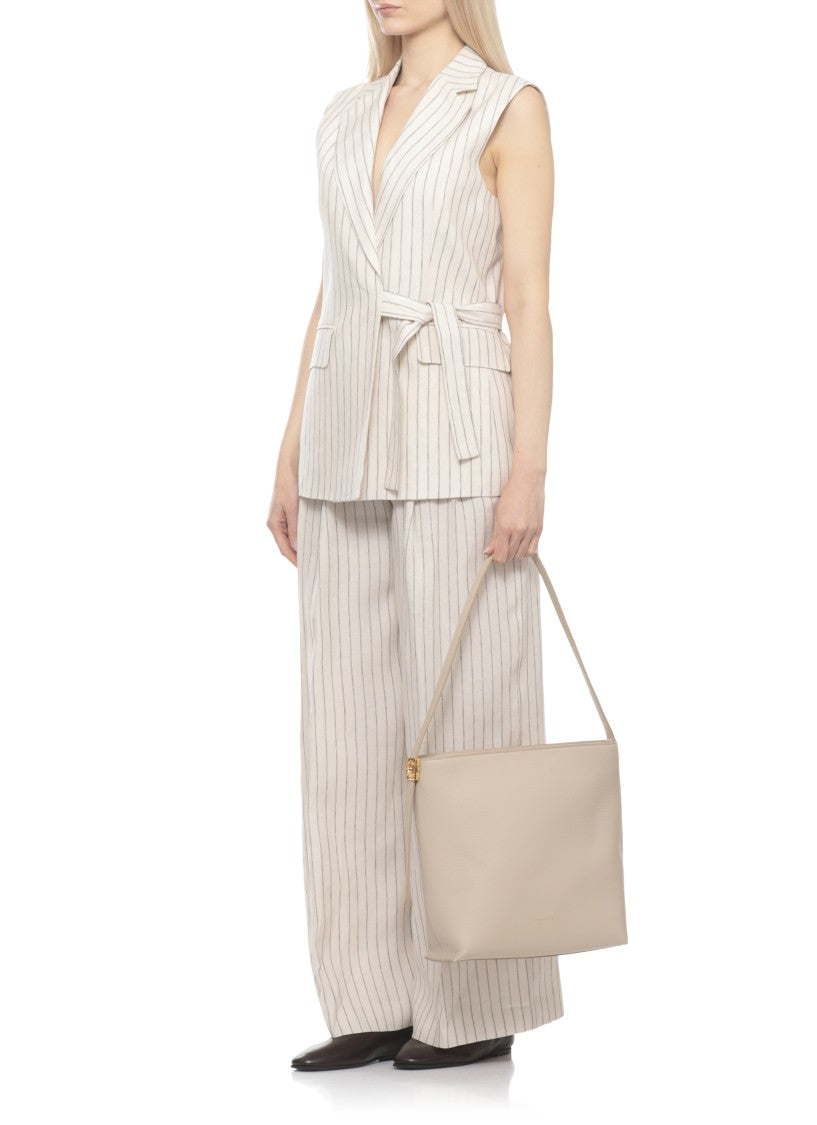 Coccinelle C-Me Lock Bag With Structured Silhouette And Golden Accents