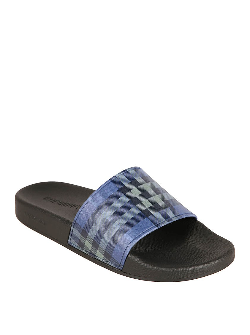 Burberry Slide Sandals With Check Pattern