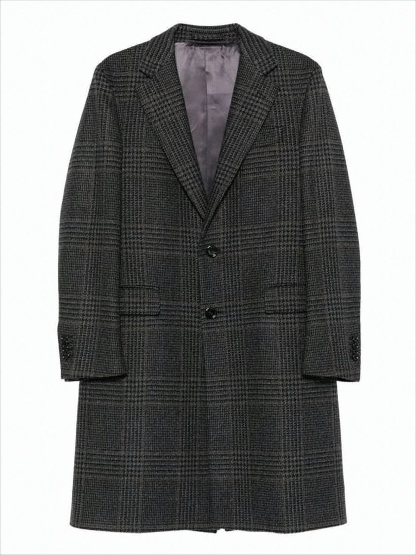 Lardini Tailored Plaid Coat