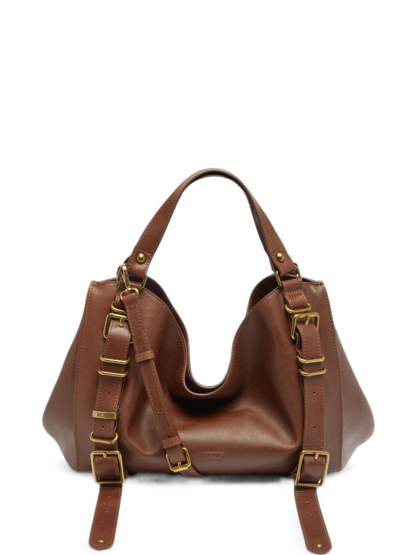 Diesel Brown Soft Slouchy Adjustable-Strap Shoulder Bag