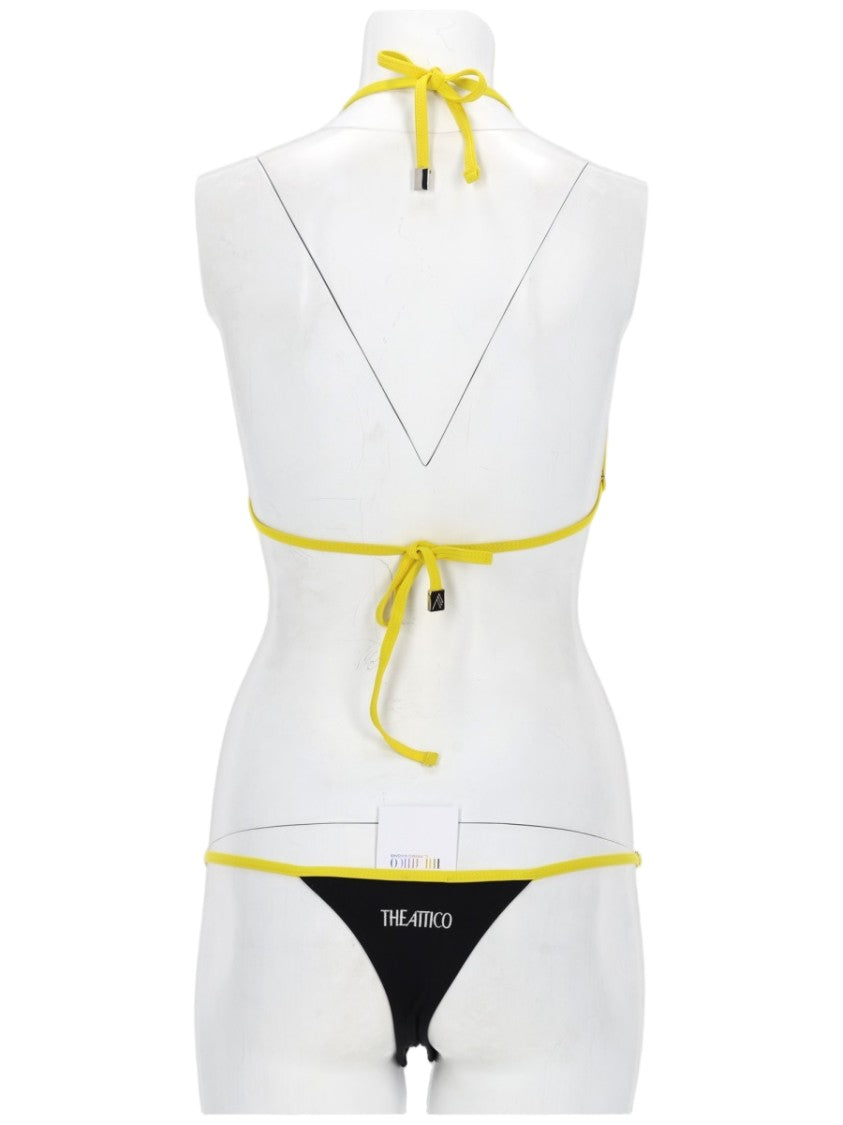 The Attico Triangle Yellow Straps Bikini Set