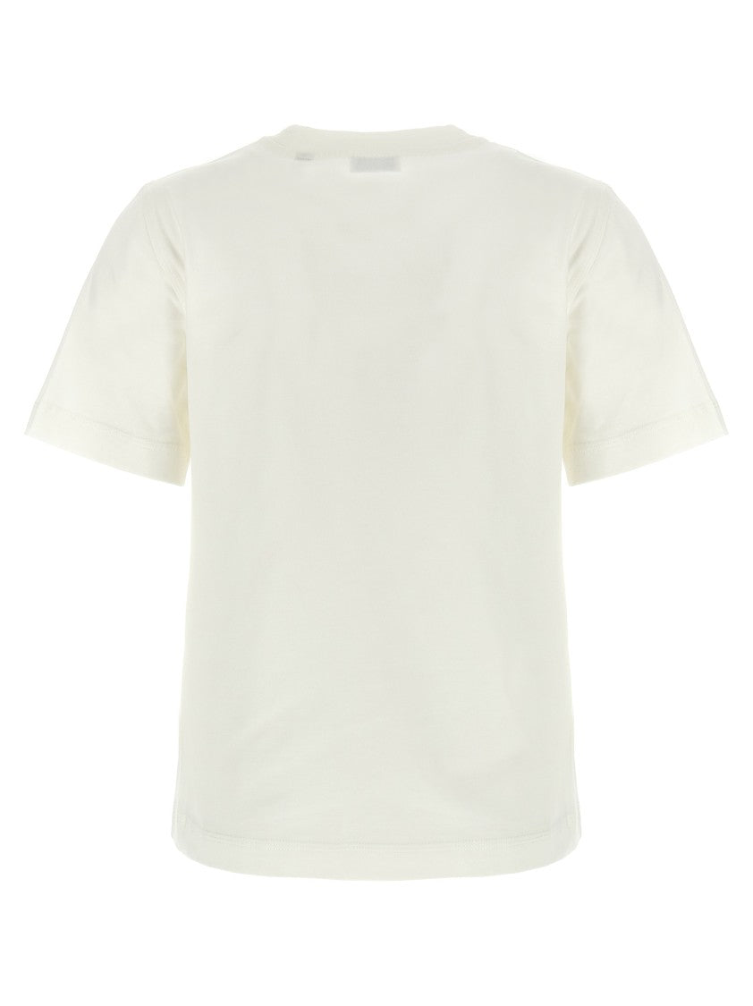 Burberry Classic White Cotton Jersey T-Shirt With Check Patch