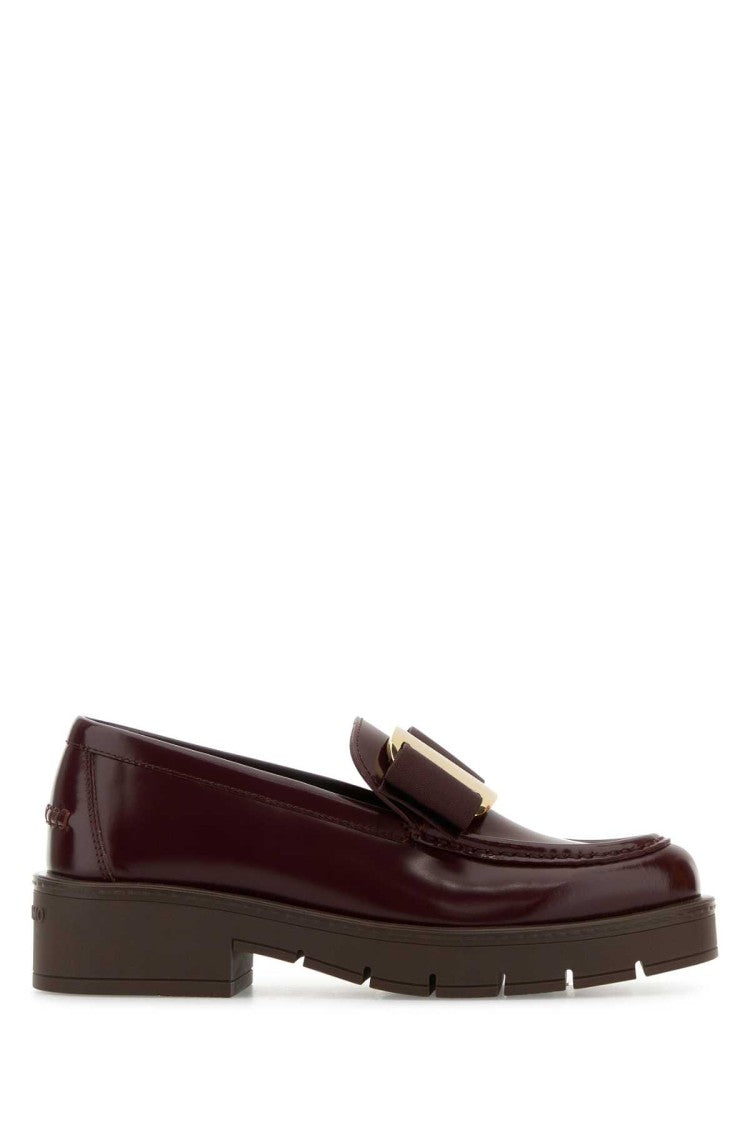 Salvatore Ferragamo Burgundy Leather Mirty Loafers