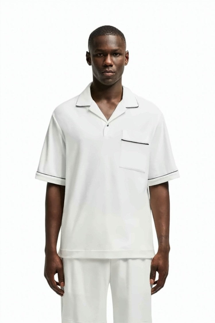 Moncler Short-Sleeved Polo Shirt With Notched Collar