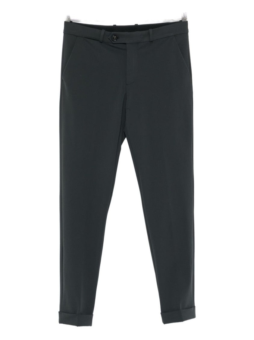 Rrd Slim Tapered Gray Trousers With Cuffed Hems