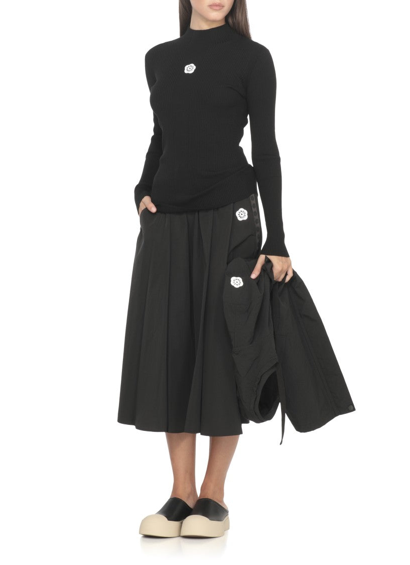 Kenzo Boke Flower High Neck Sweater With Contrasting Embroidery