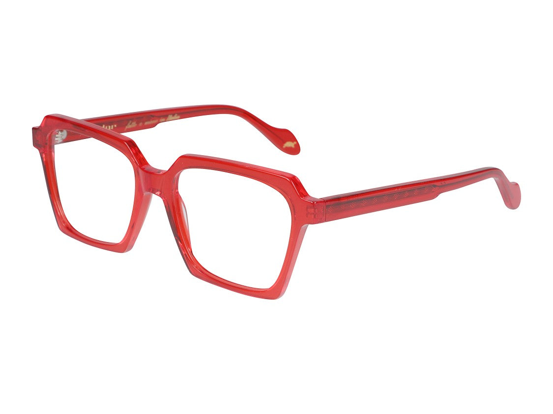Kador Red Kallima Light Translucent Oversized Square Eyeglasses