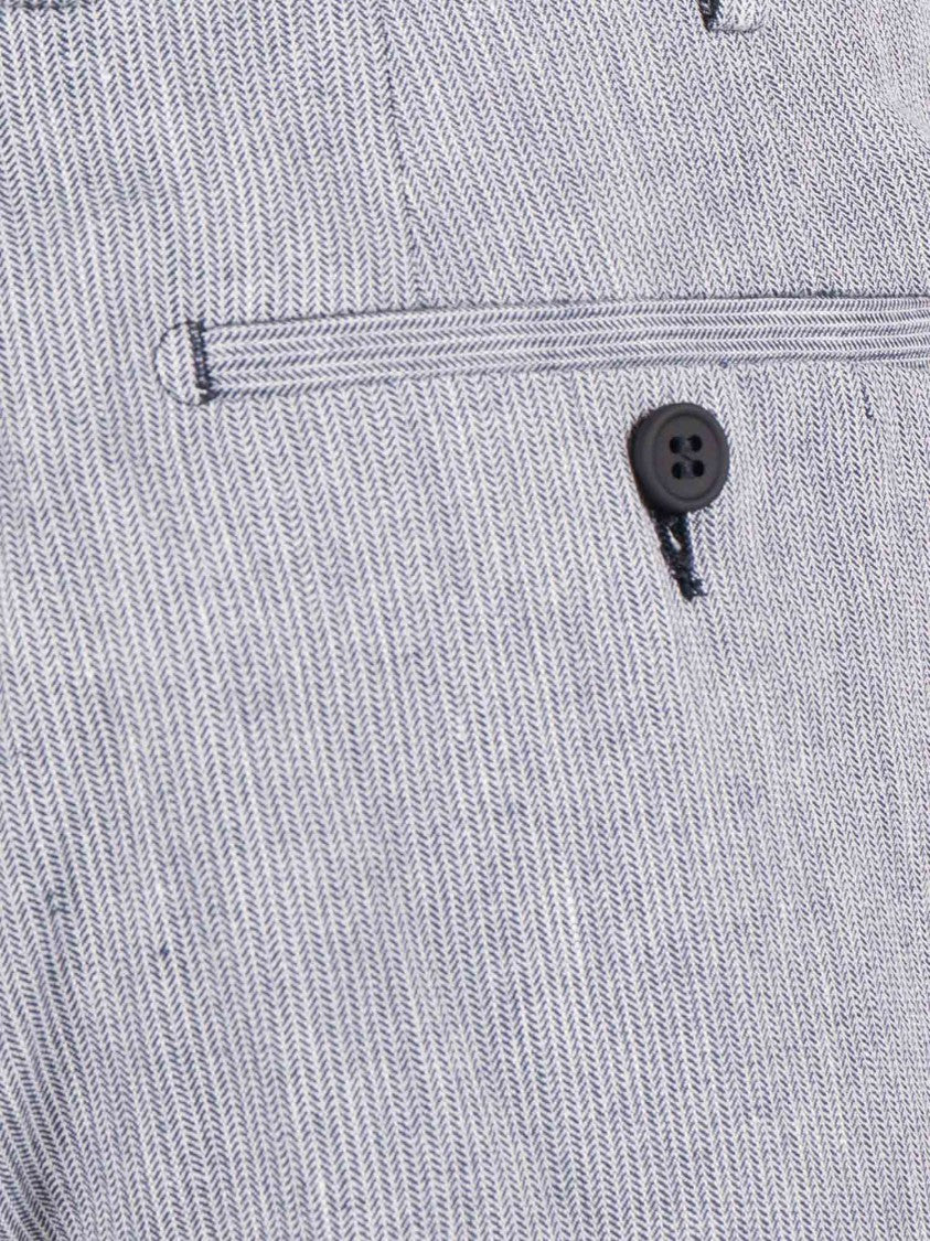 Berwich Light Blue Striped Tailored Shorts