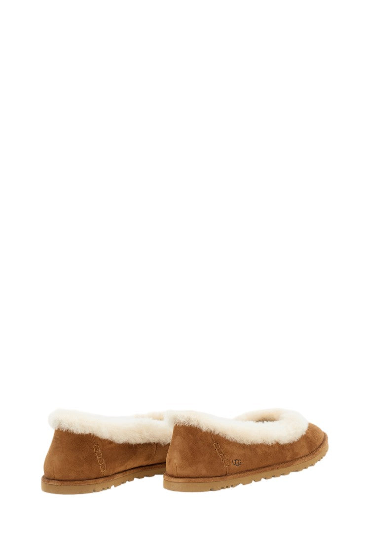 Ugg Soft Suede Ballet Flat With Plush Sheepskin Lining
