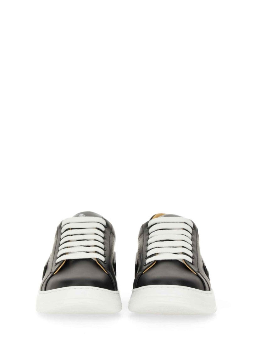 Philipp Plein Black Calf Leather Sneakers