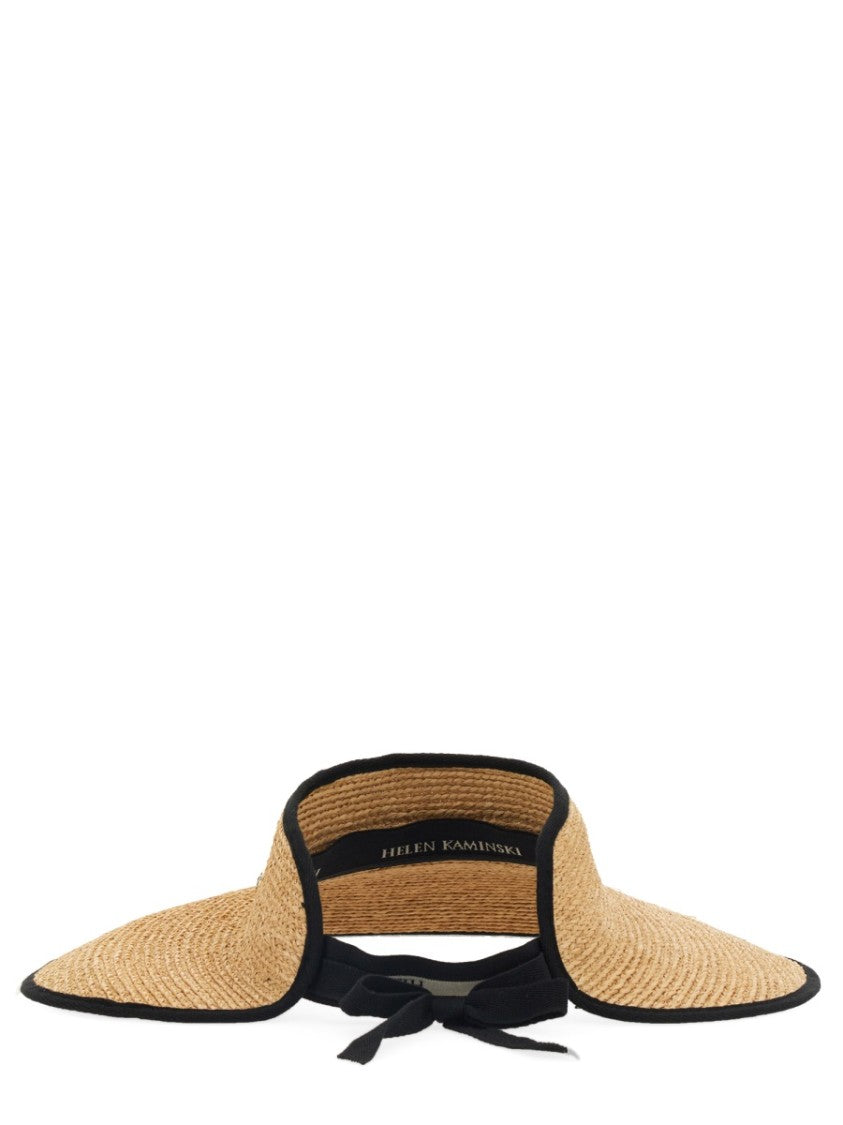 Helen Kaminski Never Woven Raffia Wide-Brim Visor Hat