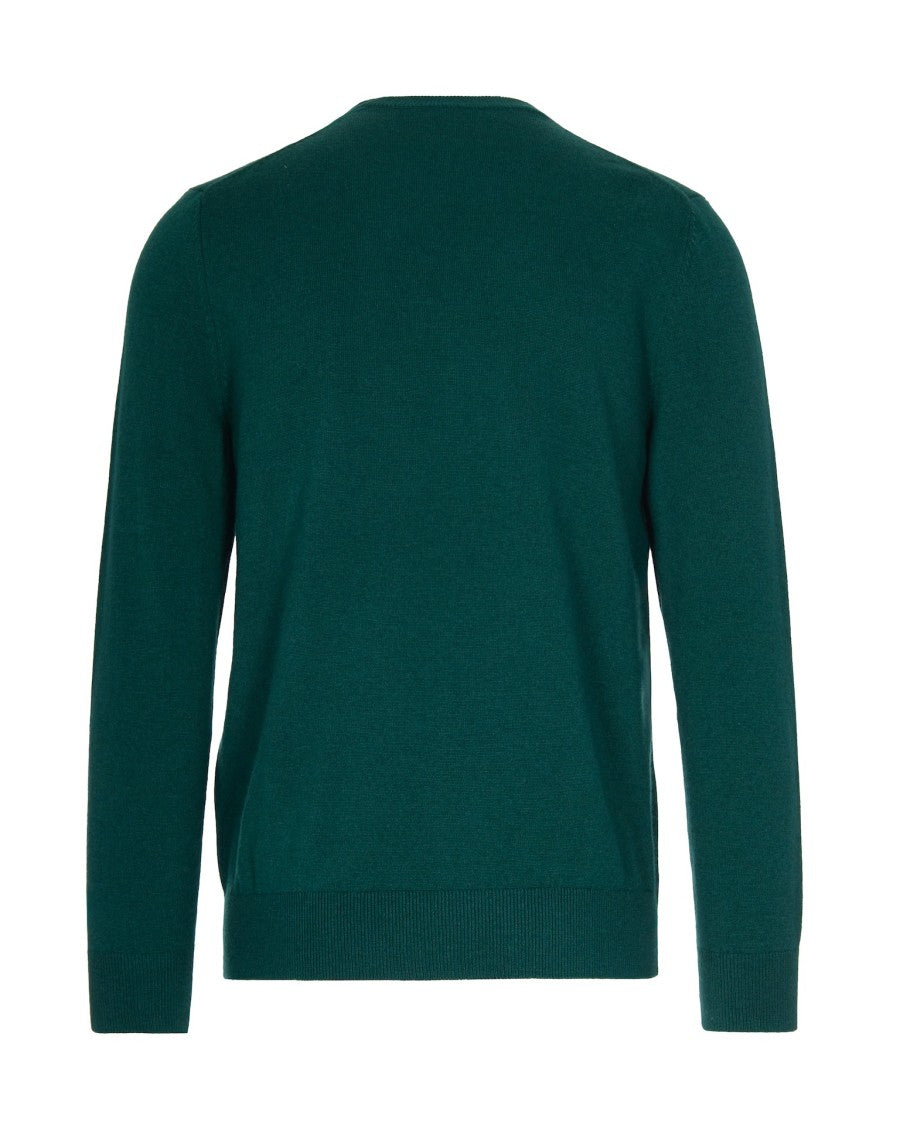 Mc2 Saint Barth Crewneck Wool Sweater With Contrasting Embroidery