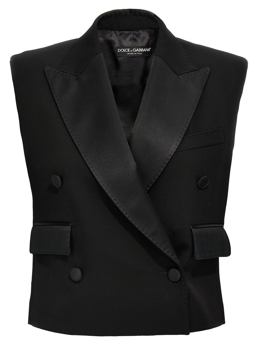 Dolce & Gabbana Tuxedo Gilet With Satin Peak Lapels And Double-Breasted Design