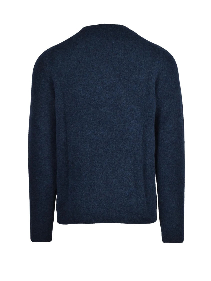 Daniele Fiesoli Stretch Crew Neck Pullover In Deep Blue Tone