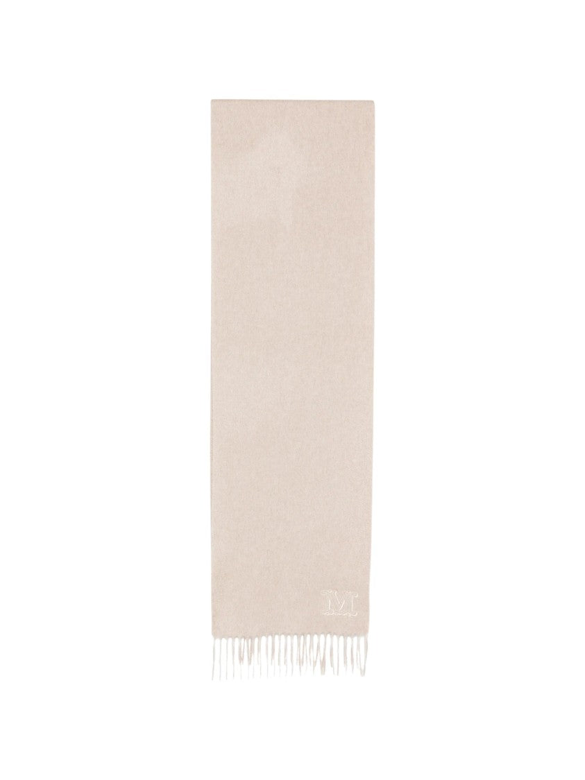 Max Mara Beige Dalia Fringed Cashmere Scarf