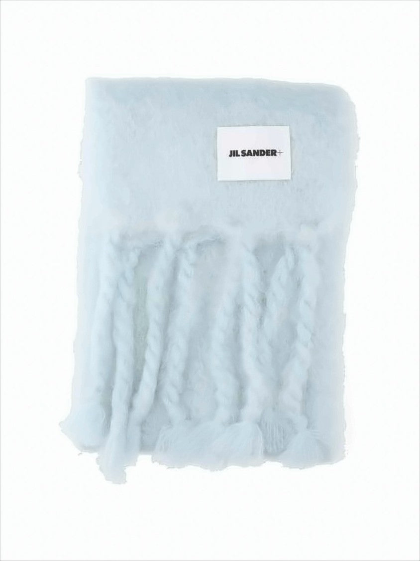 Jil Sander Pastel Blue Mohair And Wool Scarf