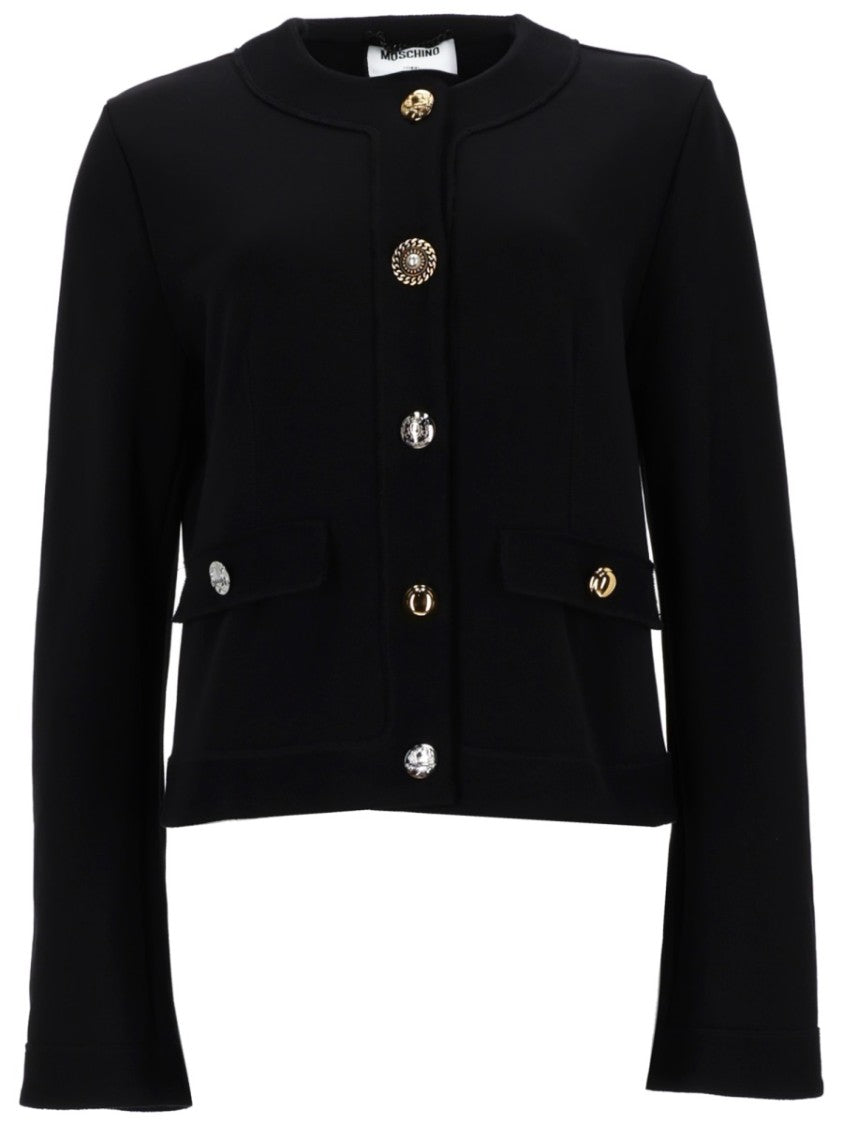 Moschino Cropped Long Sleeves Decorative Cardigan