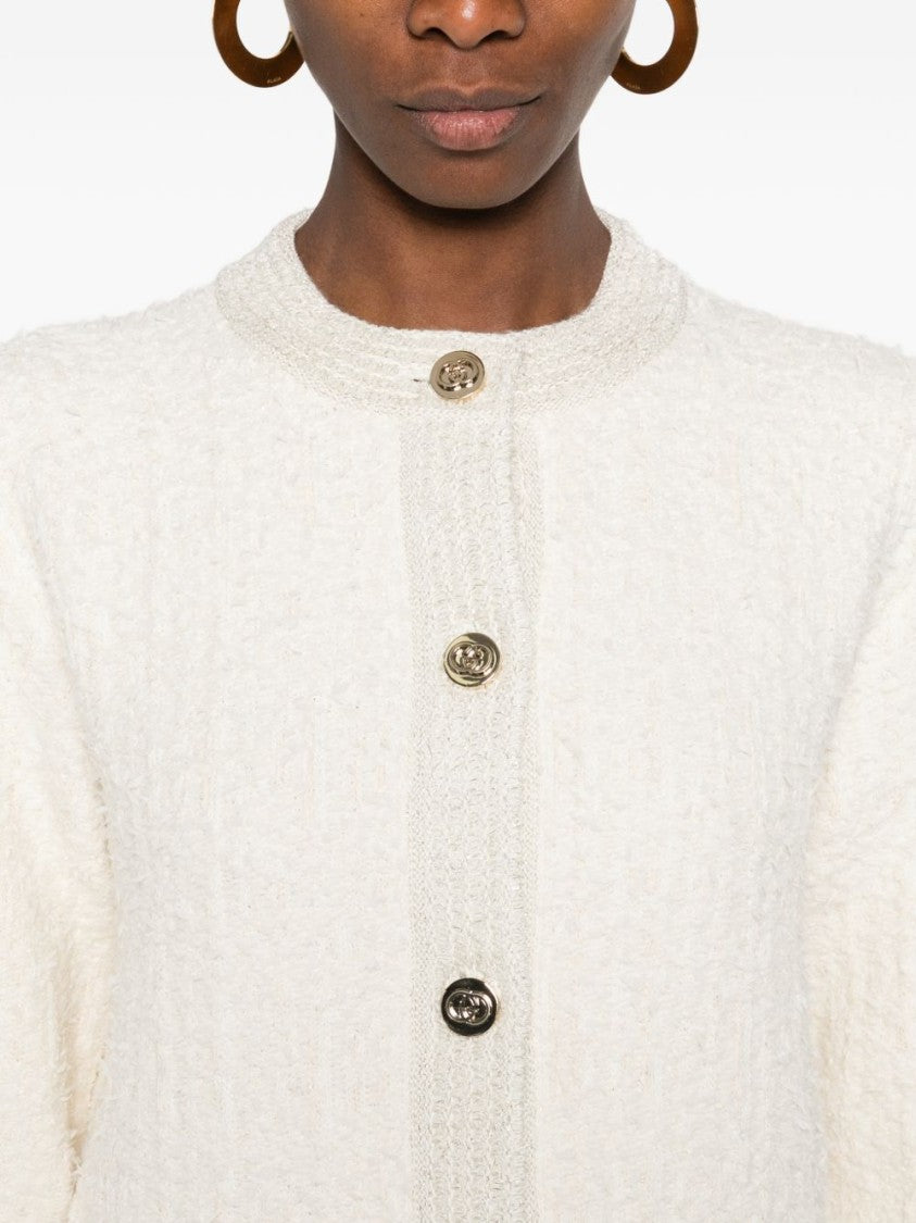 Gucci Textured Wool Cardigan With Boxy Silhouette