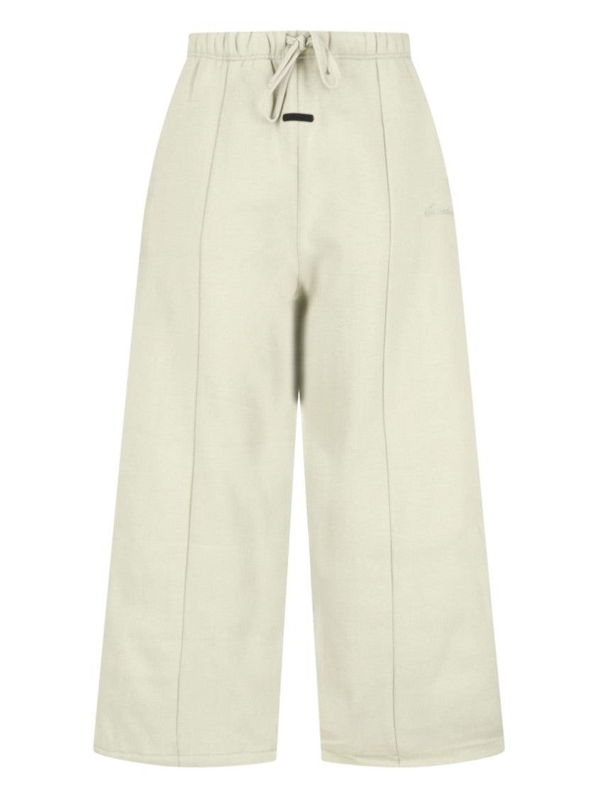 Fear Of God Essentials Beige Wide-Leg Cropped Seam Trousers