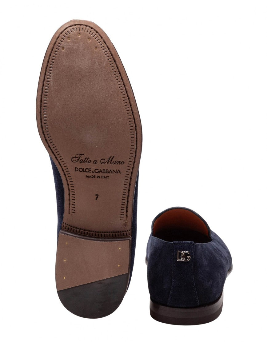 Dolce & Gabbana Calfskin Crust Moccasin With Rounded Toe