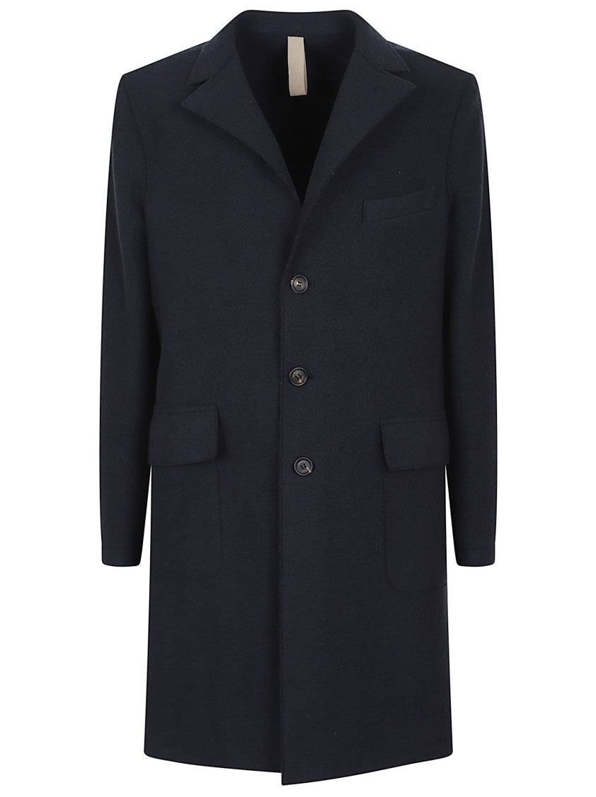 Eleventy Tailored Black Virgin Wool Coat