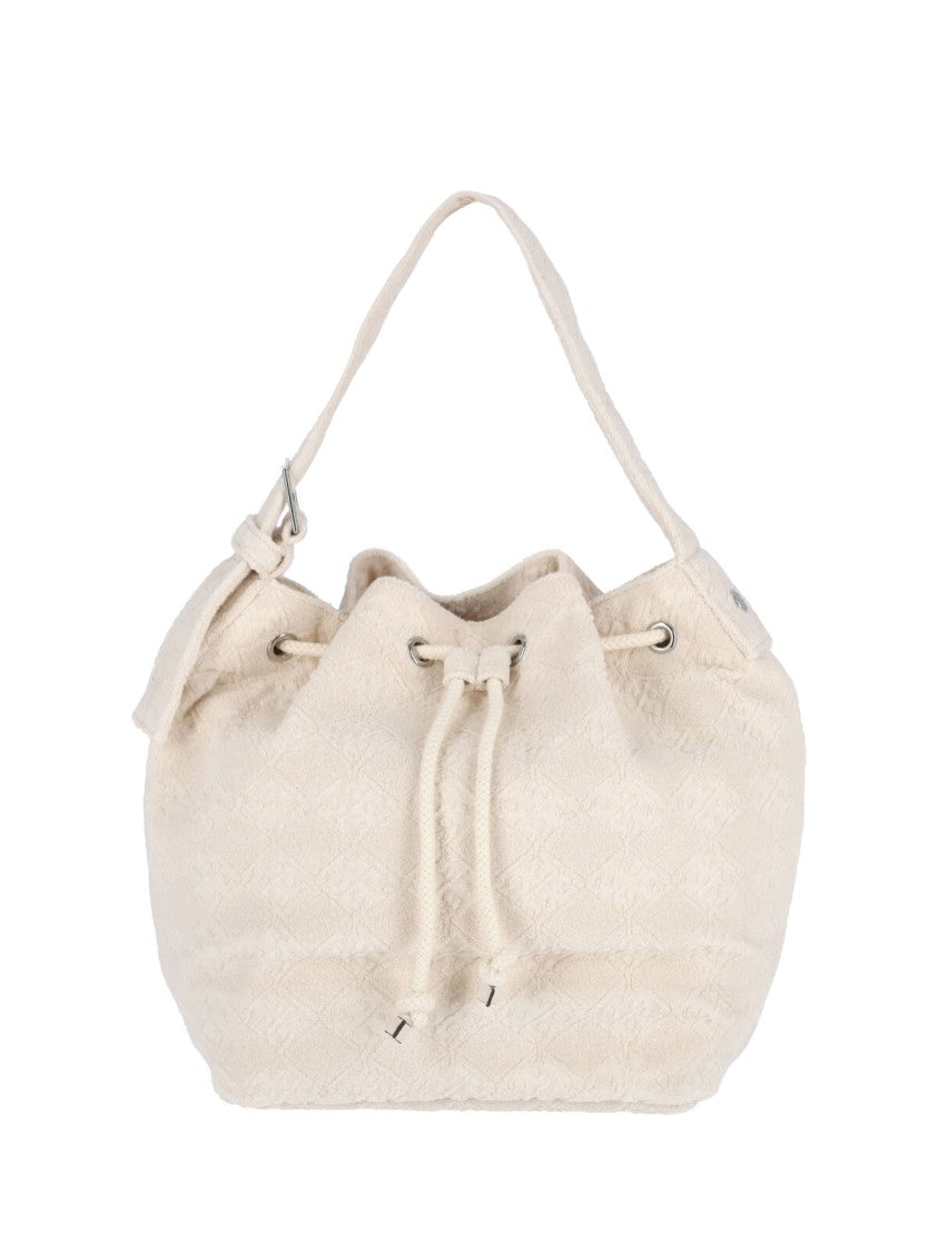 Tory Burch T Monogram Bucket Bag – White