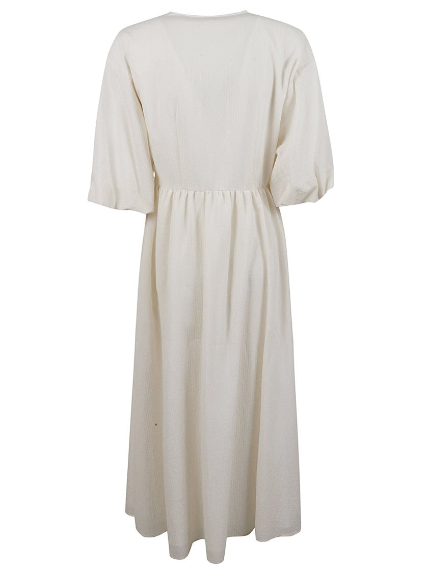 Fabiana Filippi Wrap Midi Dress With Puffed Sleeves