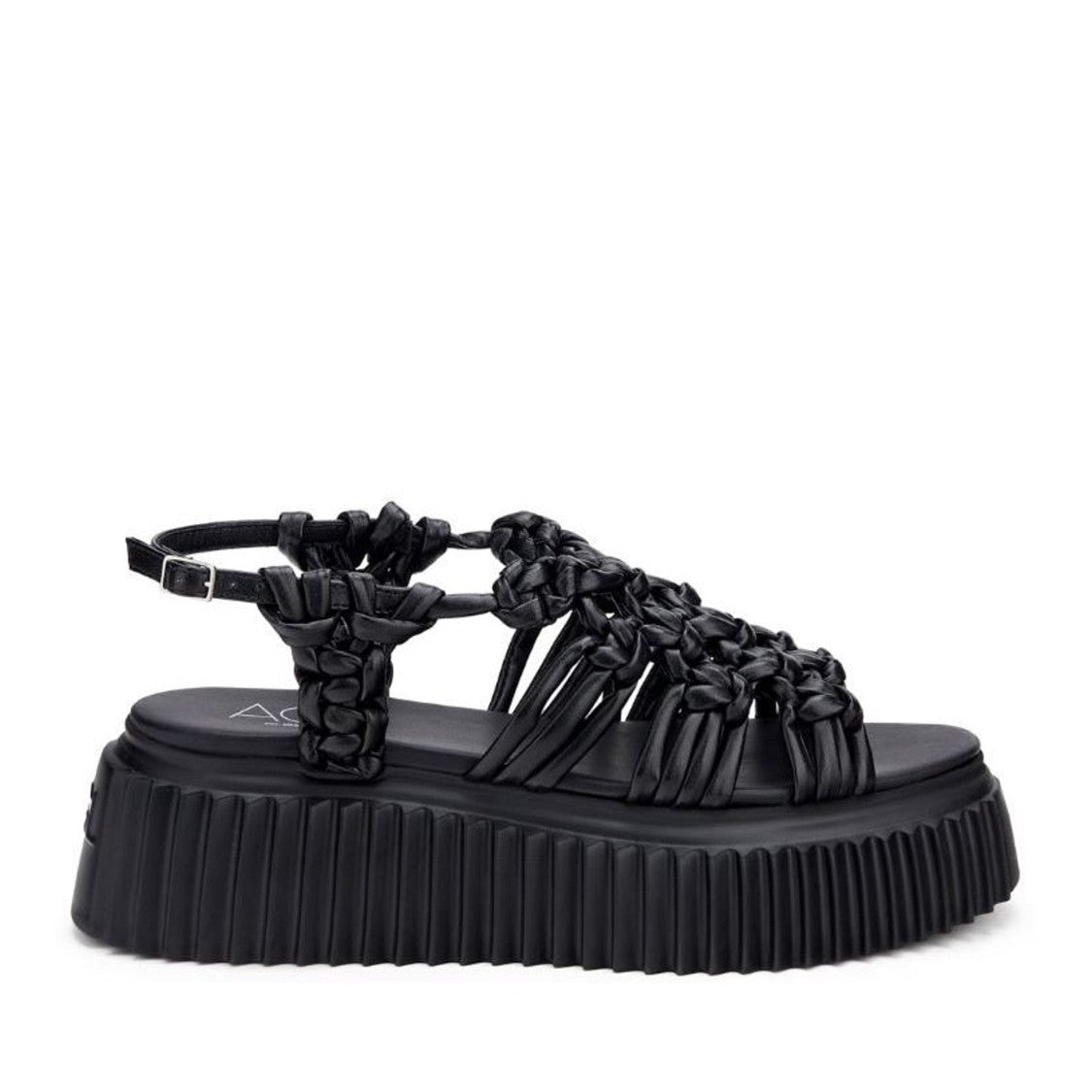 Agl Black Alice Synthetic Flatform Wedge Sandals
