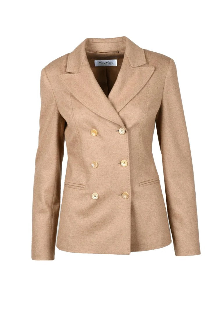 Max Mara Double-Breasted Camel Blazer - Beige