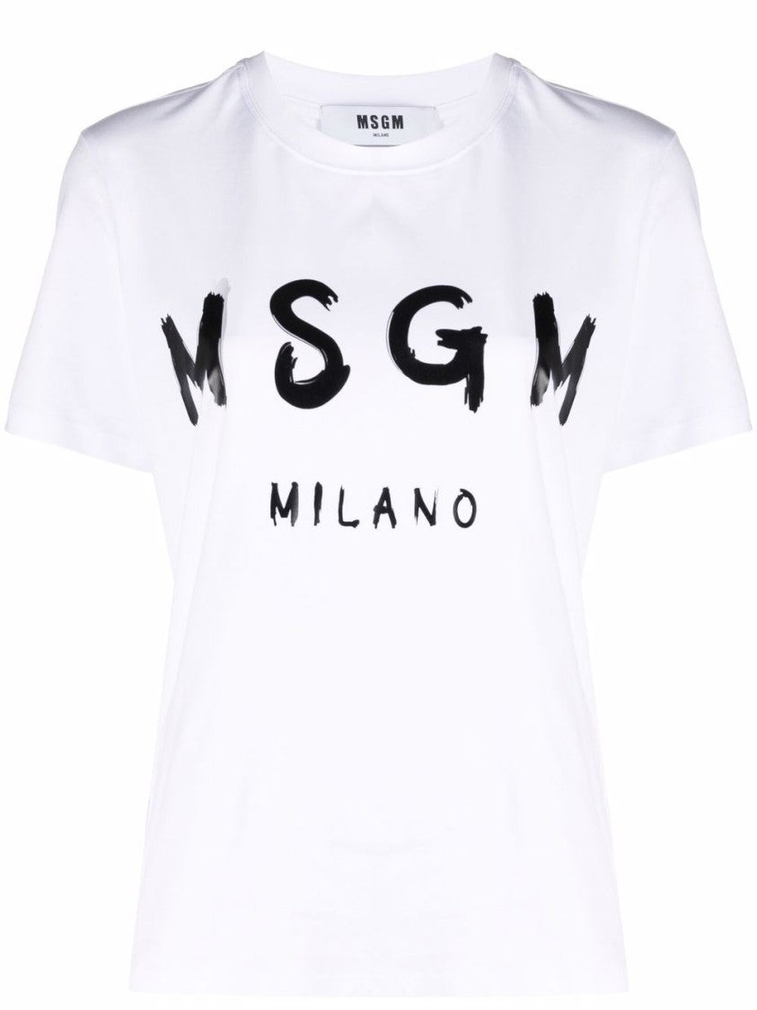 Msgm Graffiti Logo-Print T-Shirt