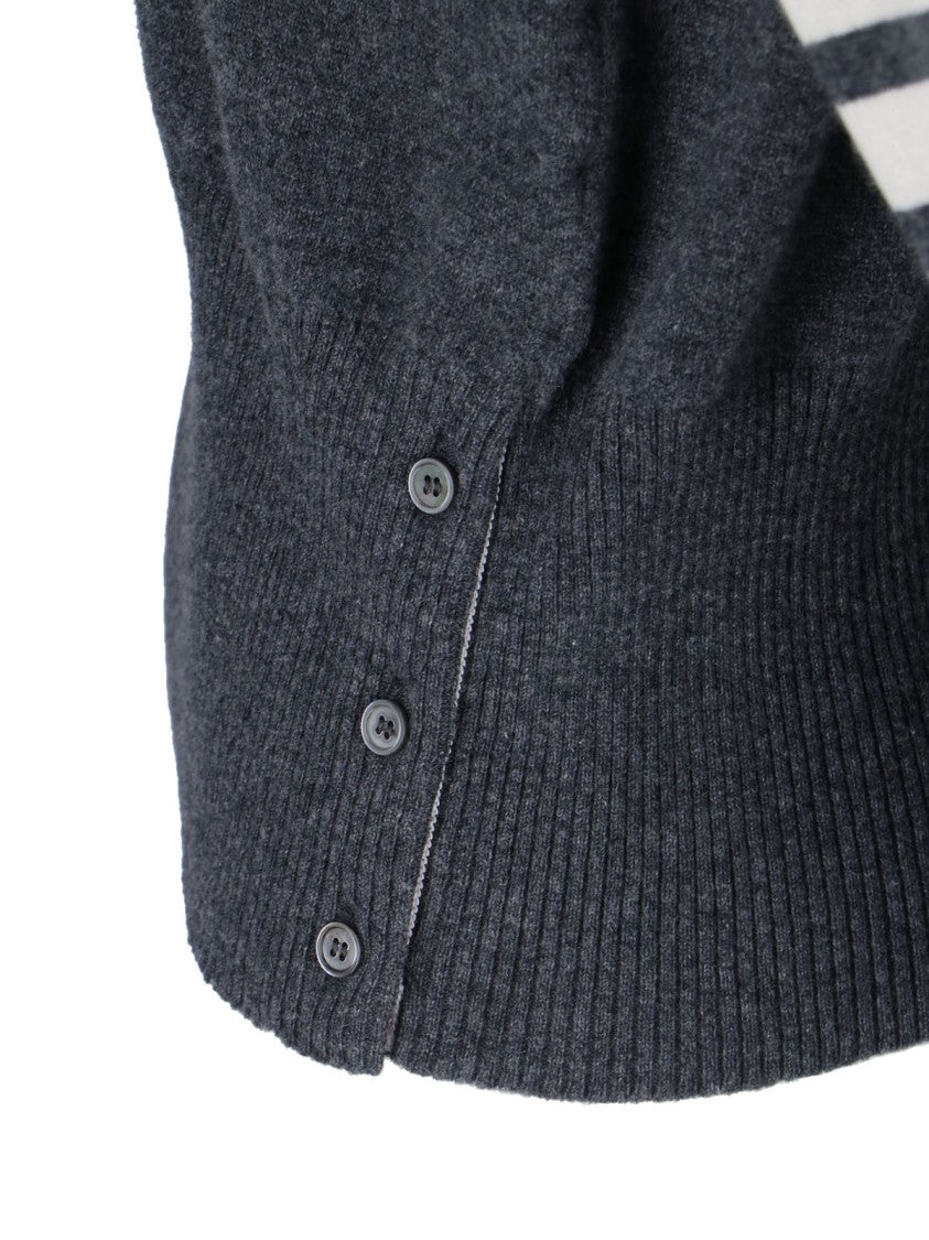 Thom Browne "Loopback 4-Bar" Sweater – Dark Grey