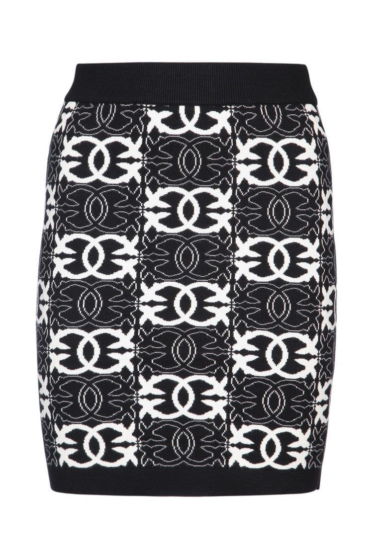 Pinko Fitted Mini Skirt With Bold Geometric Pattern