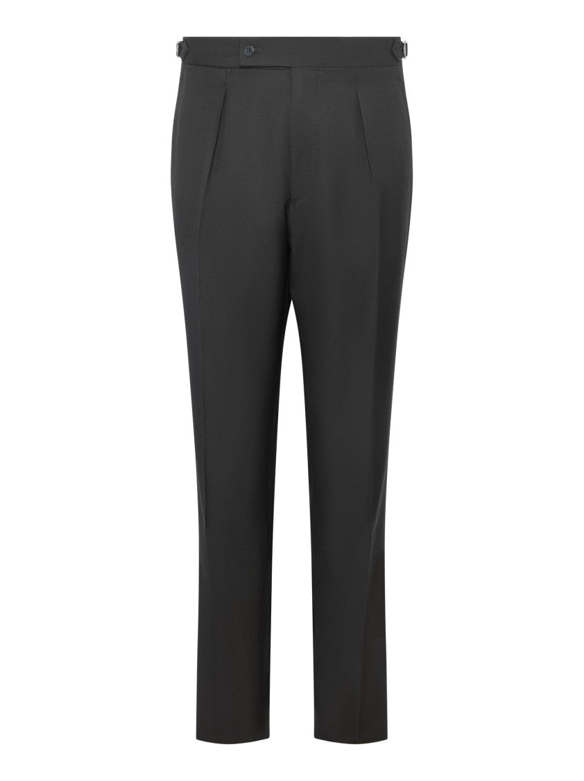 Franzese Collection Tailored Black Trousers With Adjustable Waist